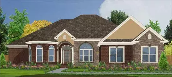 Traditional house plans 103-173 - front exterior, 2,620 sq ft, 4 bed, 3 bath house plans | Monster House Plans