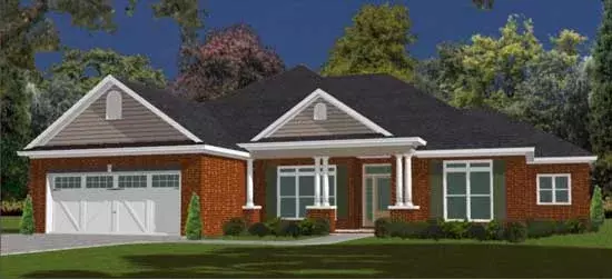 Traditional house plans 103-186 - front exterior, 2,238 sq ft, 4 bed, 3 bath house plans | Monster House Plans