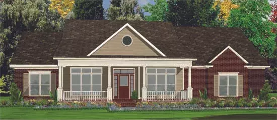 Southern house plans 103-191 - front exterior, 2,499 sq ft, 4 bed, 2 bath house plans | Monster House Plans