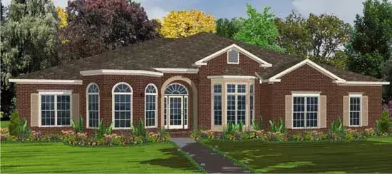 Traditional house plans 103-193 - front exterior, 3,372 sq ft, 4 bed, 3 bath house plans | Monster House Plans