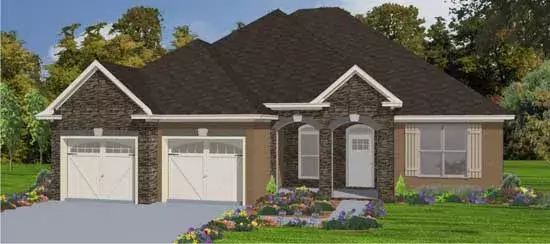 Traditional house plans 103-205 - front exterior, 2,099 sq ft, 4 bed, 2 bath house plans | Monster House Plans