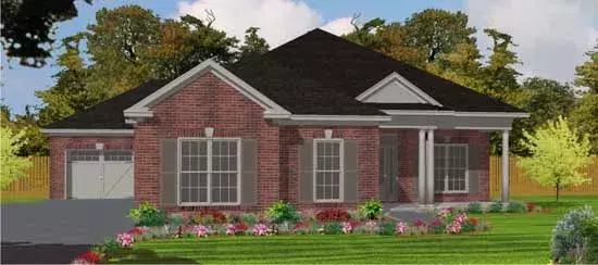 Country house plans 103-218 - front exterior, 2,025 sq ft, 3 bed, 2 bath house plans | Monster House Plans