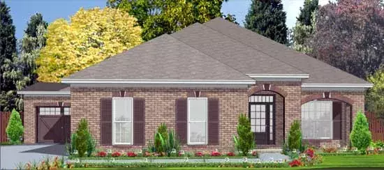 Traditional house plans 103-219 - front exterior, 2,025 sq ft, 3 bed, 2 bath house plans | Monster House Plans