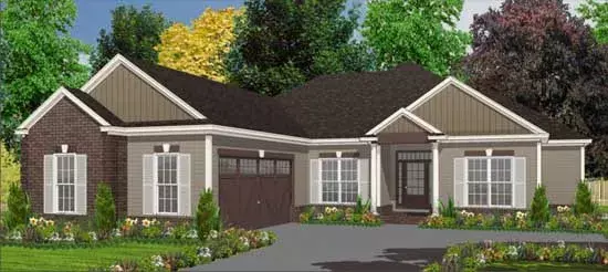 Traditional house plans 103-235 - front exterior, 1,969 sq ft, 4 bed, 2 bath house plans | Monster House Plans