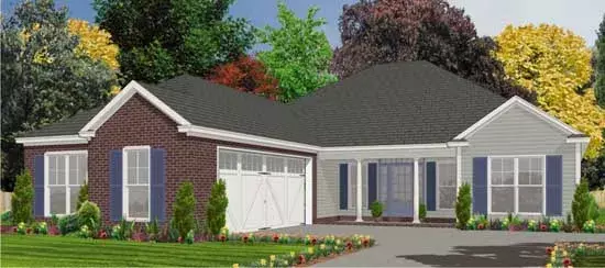 Traditional house plans 103-242 - front exterior, 1,825 sq ft, 3 bed, 2 bath house plans | Monster House Plans