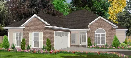 European house plans 103-244 - front exterior, 1,970 sq ft, 4 bed, 2 bath house plans | Monster House Plans