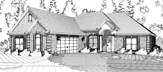 Traditional house plans 103-247 - front exterior, 2,447 sq ft, 4 bed, 2 bath house plans | Monster House Plans
