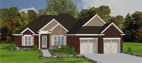 Traditional house plans 103-252 - front exterior, 1,958 sq ft, 3 bed, 2 bath house plans | Monster House Plans