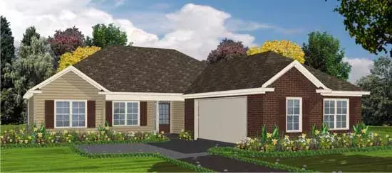 Traditional house plans 103-257 - front exterior, 1,636 sq ft, 4 bed, 2 bath house plans | Monster House Plans