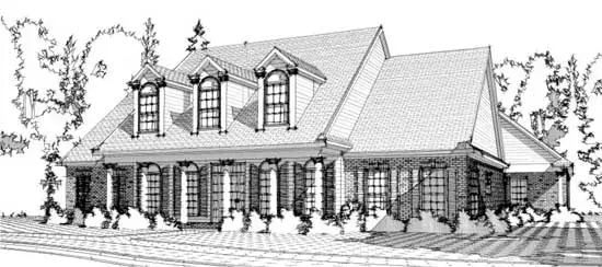 Country house plans 103-260 - front exterior, 3,614 sq ft, 4 bed, 4 bath house plans | Monster House Plans