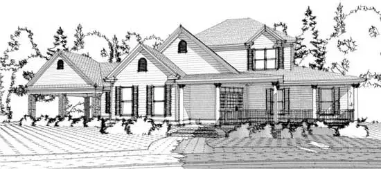 Country house plans 103-290 - front exterior, 2,766 sq ft, 4 bed, 2 bath house plans | Monster House Plans