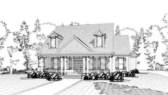 Cottage house plans 103-296 - front exterior, 2,623 sq ft, 4 bed, 3 bath house plans | Monster House Plans