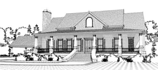 Southern house plans 103-322 - front exterior, 2,520 sq ft, 3 bed, 2 bath house plans | Monster House Plans