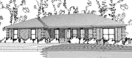Traditional house plans 103-324 - front exterior, 2,042 sq ft, 3 bed, 2 bath house plans | Monster House Plans