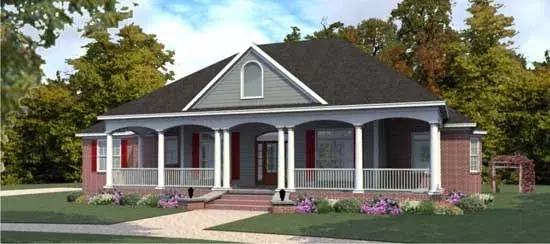 Country house plans 103-325 - front exterior, 2,498 sq ft, 4 bed, 2 bath house plans | Monster House Plans
