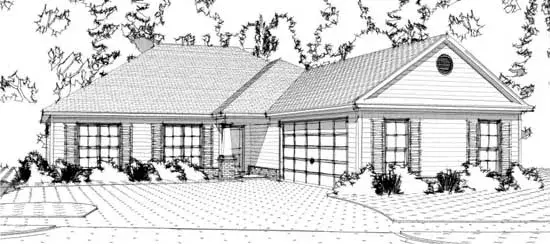 Traditional house plans 103-326 - front exterior, 1,850 sq ft, 3 bed, 2 bath house plans | Monster House Plans