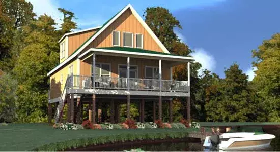 Country house plans 103-327 - front exterior, 1,536 sq ft, 2 bed, 2 bath house plans | Monster House Plans