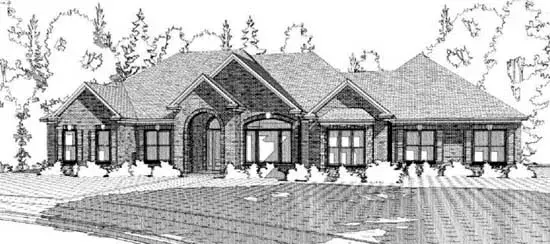 Southwest house plans 103-328 - front exterior, 2,804 sq ft, 4 bed, 2 bath house plans | Monster House Plans