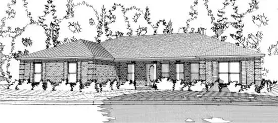 Traditional house plans 103-343 - front exterior, 2,042 sq ft, 3 bed, 2 bath house plans | Monster House Plans