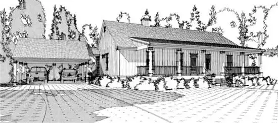 Farmhouse house plans 103-346 - front exterior, 2,342 sq ft, 3 bed, 2 bath house plans | Monster House Plans