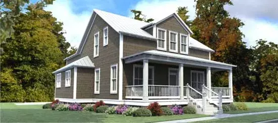 Farmhouse house plans 103-355 - front exterior, 2,713 sq ft, 4 bed, 3 bath house plans | Monster House Plans