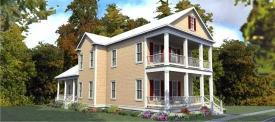 Southern Colonial house plans 103-357 - front exterior, 2,847 sq ft, 4 bed, 3 bath house plans | Monster House Plans