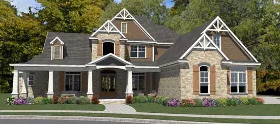 Craftsman house plans 103-360 - front exterior, 4,425 sq ft, 5 bed, 3 bath house plans | Monster House Plans