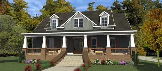 Craftsman house plans 103-364 - front exterior, 2,522 sq ft, 3 bed, 2 bath house plans | Monster House Plans