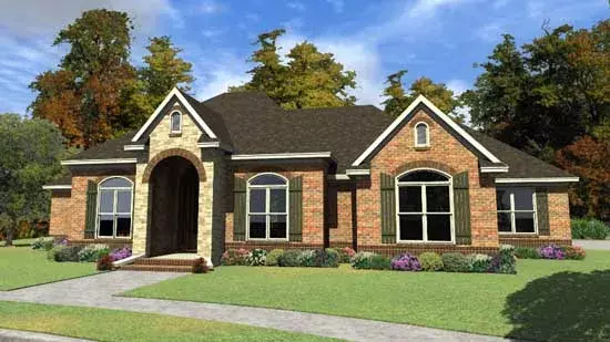 Traditional house plans 103-365 - front exterior, 2,581 sq ft, 3 bed, 2 bath house plans | Monster House Plans