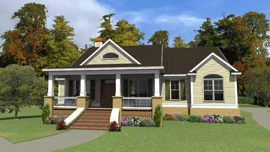 Country house plans 103-366 - front exterior, 1,978 sq ft, 3 bed, 2 bath house plans | Monster House Plans