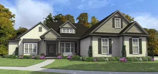 Traditional house plans 103-368 - front exterior, 2,298 sq ft, 5 bed, 3 bath house plans | Monster House Plans