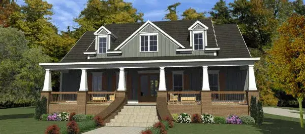Craftsman house plans 103-380 - front exterior, 2,598 sq ft, 3 bed, 2 bath house plans | Monster House Plans
