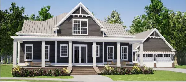 Modern Farmhouse house plans 103-396 - front exterior, 2,387 sq ft, 3 bed, 3 bath house plans | Monster House Plans