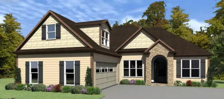 European house plans 103-438 - front exterior, 1,887 sq ft, 3 bed, 2 bath house plans | Monster House Plans