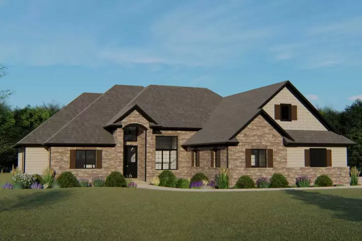 Traditional house plans 104-102 - front exterior, 2,270 sq ft, 5 bed, 4 bath house plans | Monster House Plans