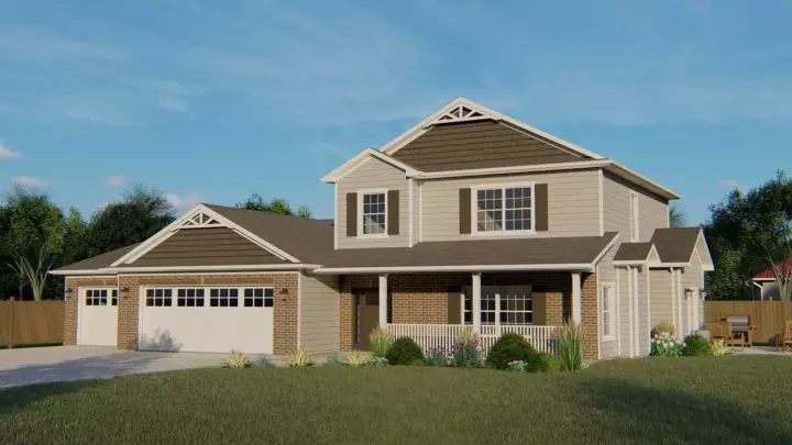 Traditional house plans 104-115 - front exterior, 2,209 sq ft, 3 bed, 2 bath house plans | Monster House Plans