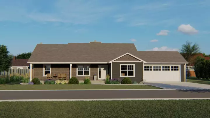 Traditional house plans 104-132 - front exterior, 1,866 sq ft, 4 bed, 2 bath house plans | Monster House Plans