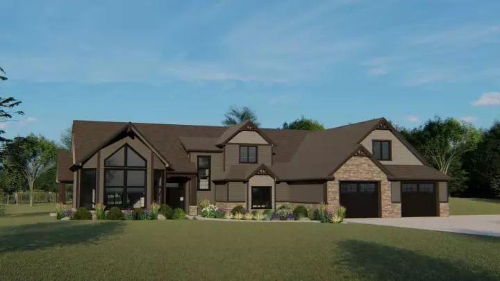 Traditional house plans 104-136 - front exterior, 2,642 sq ft, 3 bed, 2 bath house plans | Monster House Plans