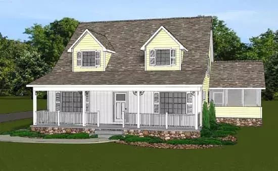 Country house plans 104-151 - front exterior, 2,021 sq ft, 3 bed, 2 bath house plans | Monster House Plans