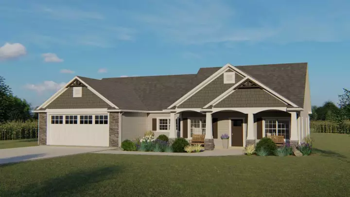 Traditional house plans 104-152 - front exterior, 2,282 sq ft, 3 bed, 2 bath house plans | Monster House Plans