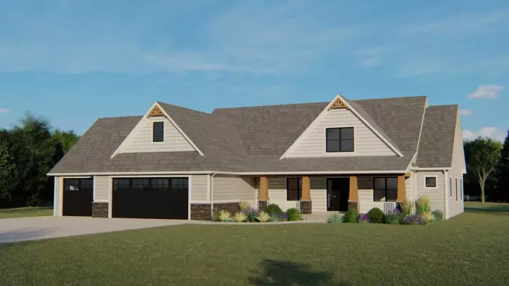 Craftsman house plans 104-157 - front exterior, 2,989 sq ft, 5 bed, 3 bath house plans | Monster House Plans