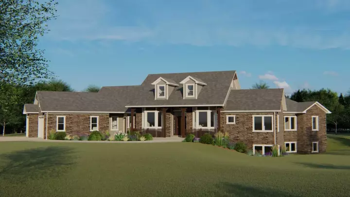 Country house plans 104-161 - front exterior, 3,209 sq ft, 3 bed, 3 bath house plans | Monster House Plans