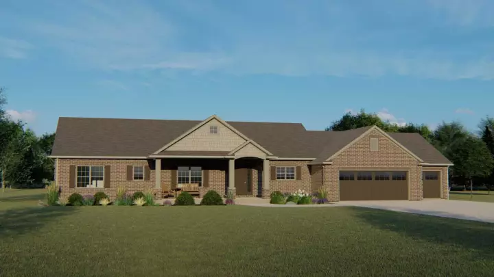 Traditional house plans 104-166 - front exterior, 2,333 sq ft, 3 bed, 2 bath house plans | Monster House Plans