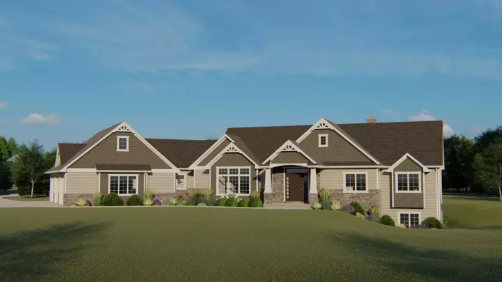 Traditional house plans 104-170 - front exterior, 2,127 sq ft, 3 bed, 4 bath house plans | Monster House Plans