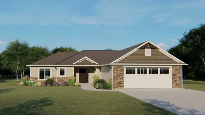 Traditional house plans 104-171 - front exterior, 1,649 sq ft, 3 bed, 2 bath house plans | Monster House Plans
