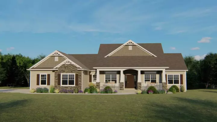 Country house plans 104-172 - front exterior, 2,355 sq ft, 3 bed, 3 bath house plans | Monster House Plans