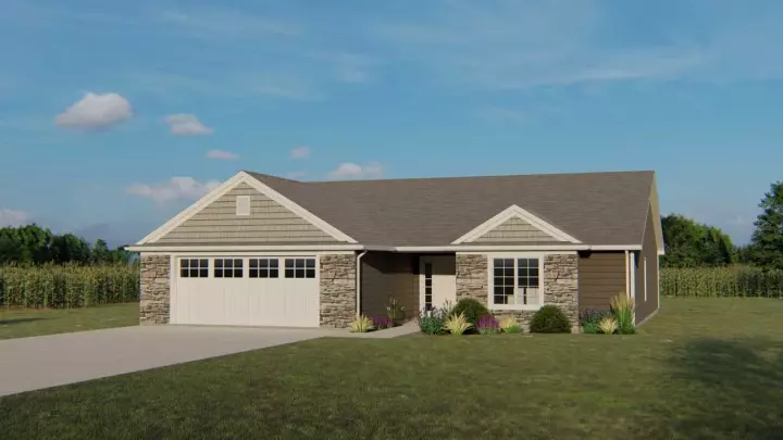Traditional house plans 104-175 - front exterior, 1,636 sq ft, 3 bed, 2 bath house plans | Monster House Plans
