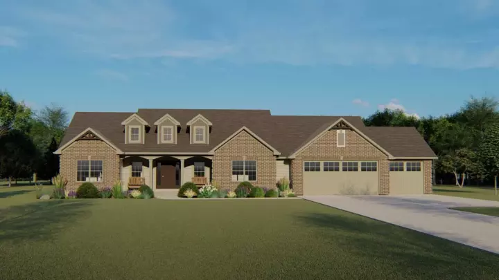 Southern house plans 104-186 - front exterior, 2,226 sq ft, 3 bed, 2 bath house plans | Monster House Plans
