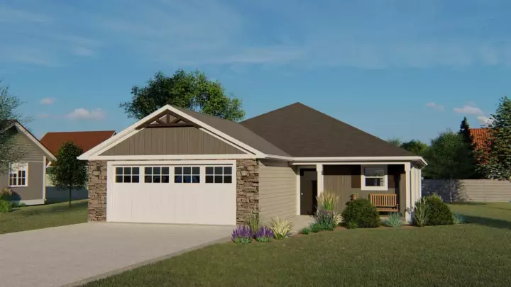 Traditional house plans 104-187 - front exterior, 1,481 sq ft, 3 bed, 2 bath house plans | Monster House Plans