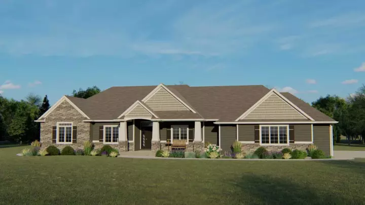 Traditional house plans 104-188 - front exterior, 2,344 sq ft, 3 bed, 3 bath house plans | Monster House Plans